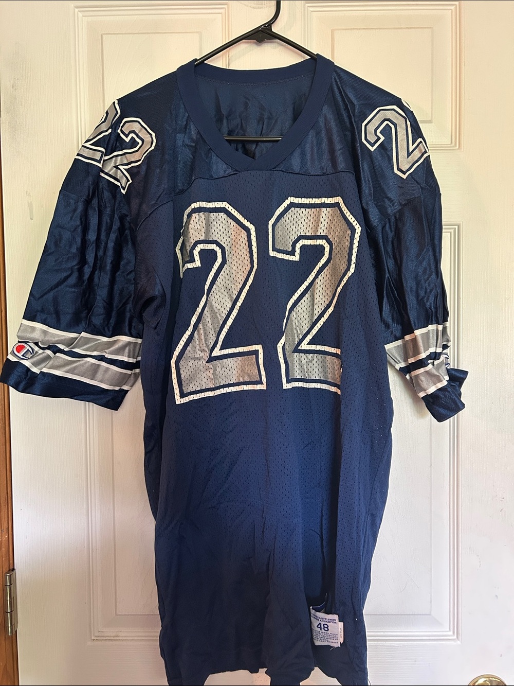 Vintage Champion Men's Blue Emmitt Smith #22 Cowboys Football Jersey